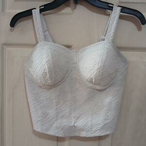 White Lace Bustier Top